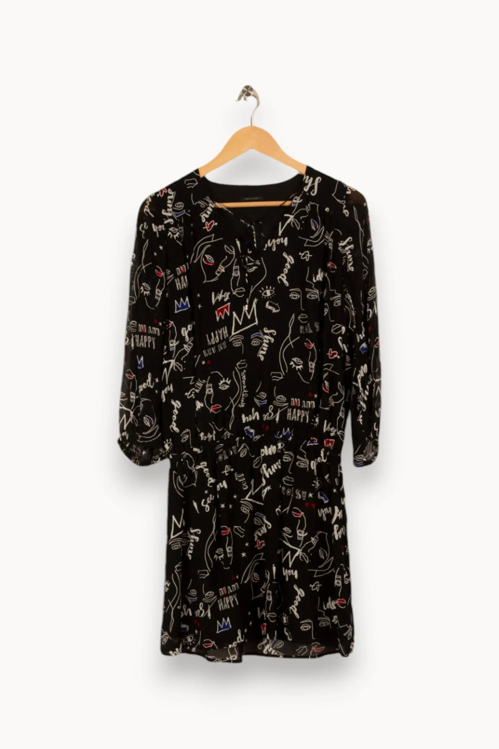 New IKKS Robe e avec motifs - Taille M/38 Noir