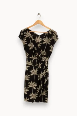 Cheap IKKS Robe e avec palmiers - Taille XS/34 Noir