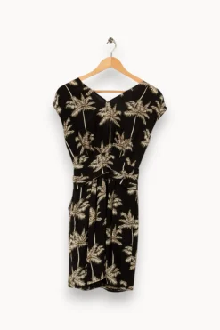 Cheap IKKS Robe e avec palmiers - Taille XS/34 Noir