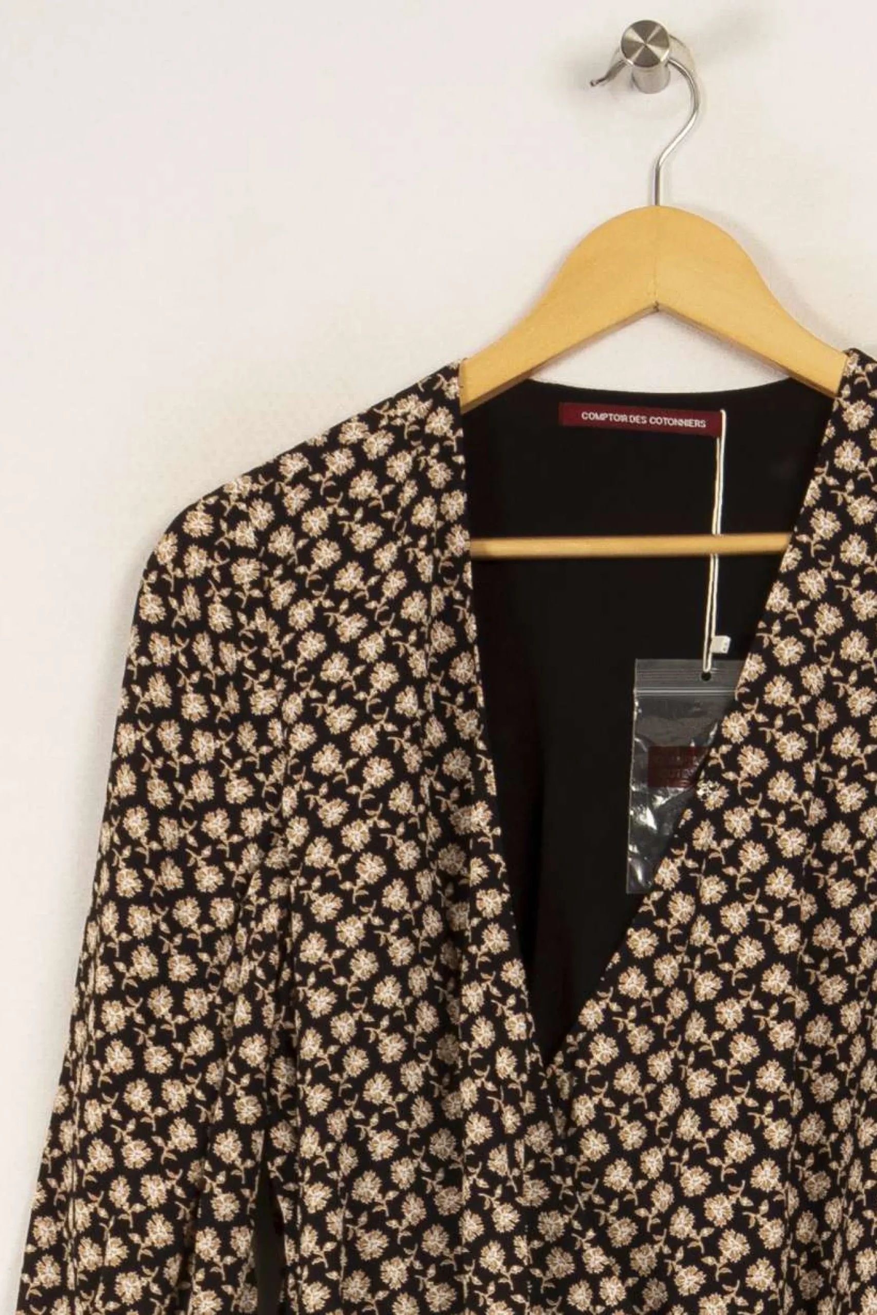 Outlet Comptoir des Cotonniers Robe e et beige à motifs - Taille XS/34 Noir