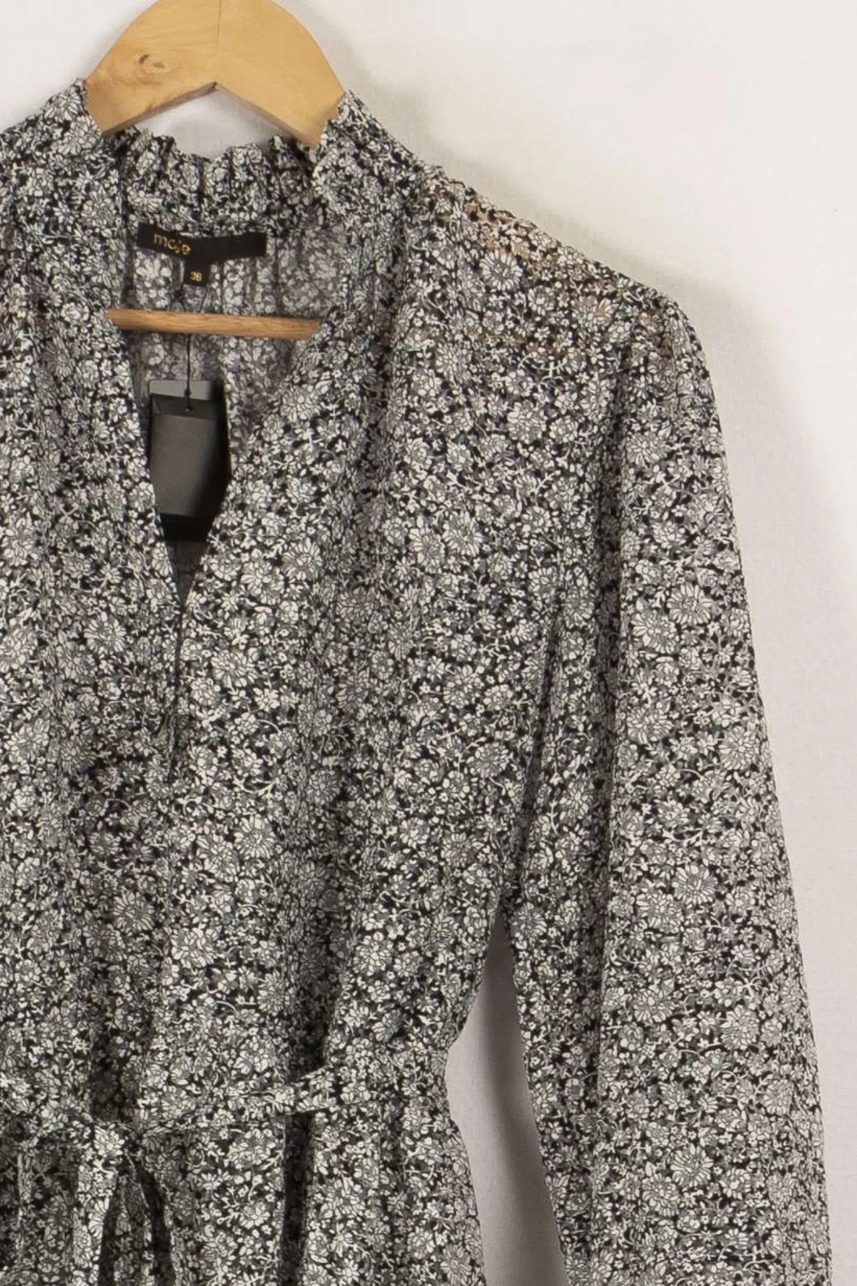 Cheap Maje Robe noire et blanche - Taille S/36 Gris