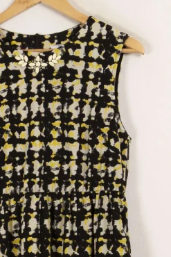 Outlet Suncoo Robe noire et jaune à motifs - Taille L/40 Multicolore