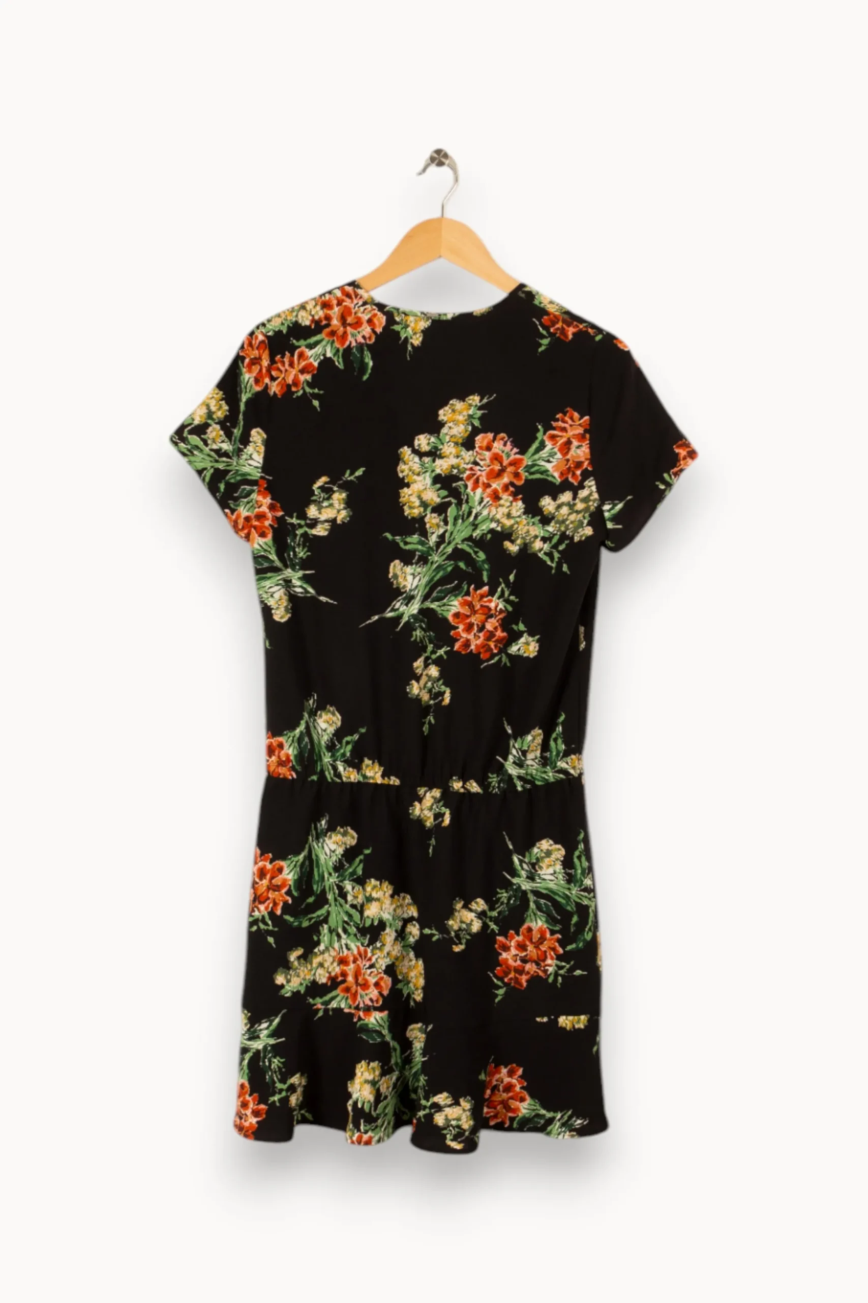 Online IKKS Robe e fleurie - Taille M/38 Noir