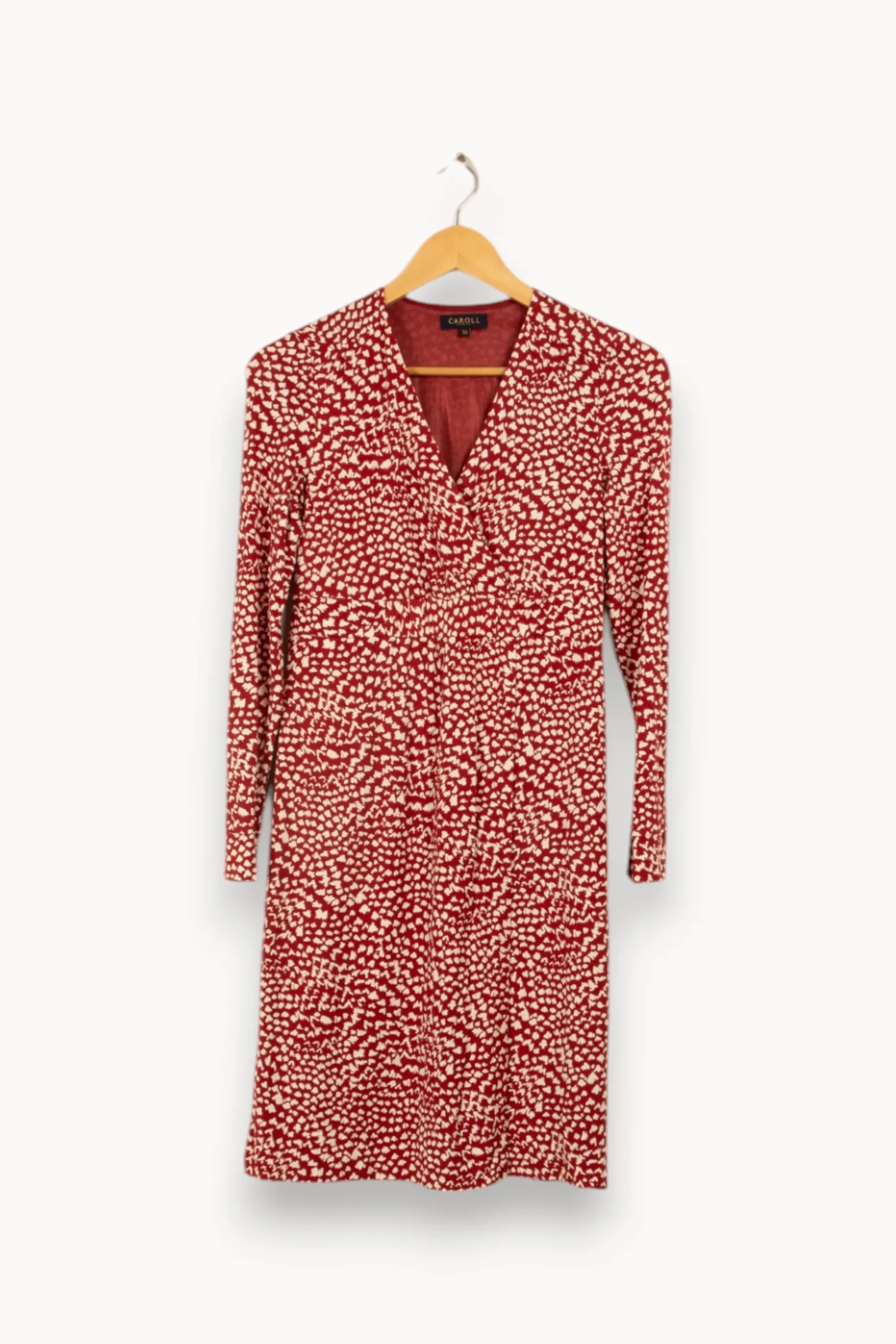 Flash Sale Caroll Robe à motifs blancs - Taille S/36 Rouge