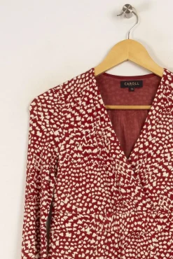 Flash Sale Caroll Robe à motifs blancs - Taille S/36 Rouge
