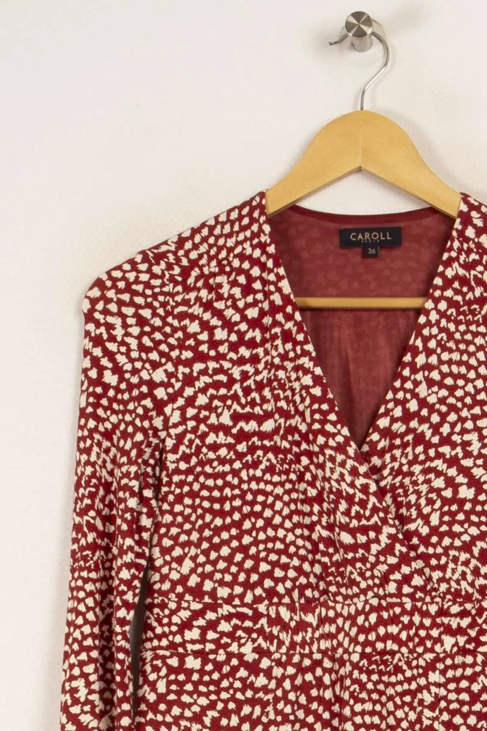 Flash Sale Caroll Robe à motifs blancs - Taille S/36 Rouge