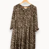 Fashion Grace & Mila Robe e à motifs - Taille M/38 Vert