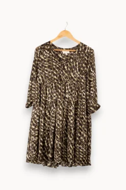 Fashion Grace & Mila Robe e à motifs - Taille M/38 Vert