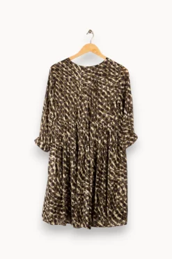 Fashion Grace & Mila Robe e à motifs - Taille M/38 Vert