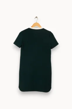 Shop Sandro Robe e avec col blanc - Taille S/36 Vert