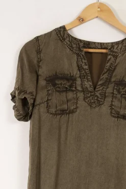 Best Sale IKKS Robe e/marron - Taille XS/34 Vert