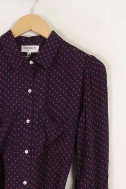 Outlet Bizance Robe-chemise e à pois - Taille S/36 Bleu