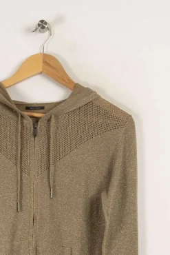 New IKKS Sweat à capuche pailleté - Taille M/38 Vert