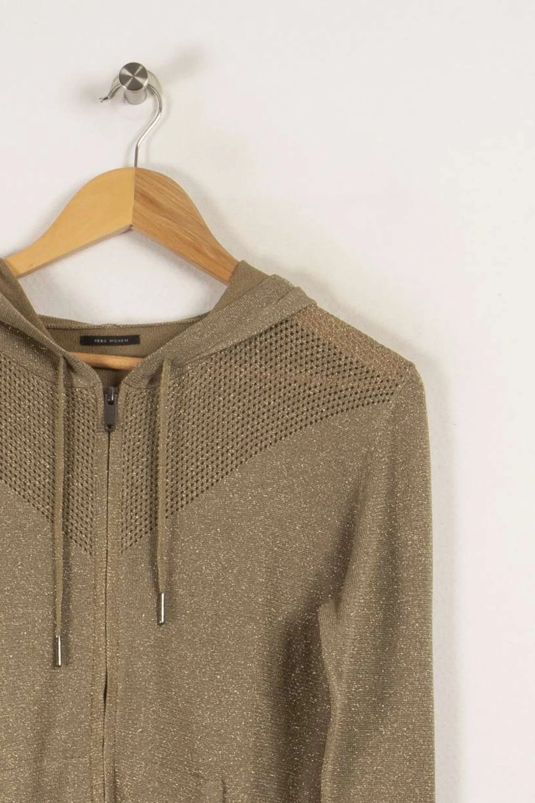 New IKKS Sweat à capuche pailleté - Taille M/38 Vert