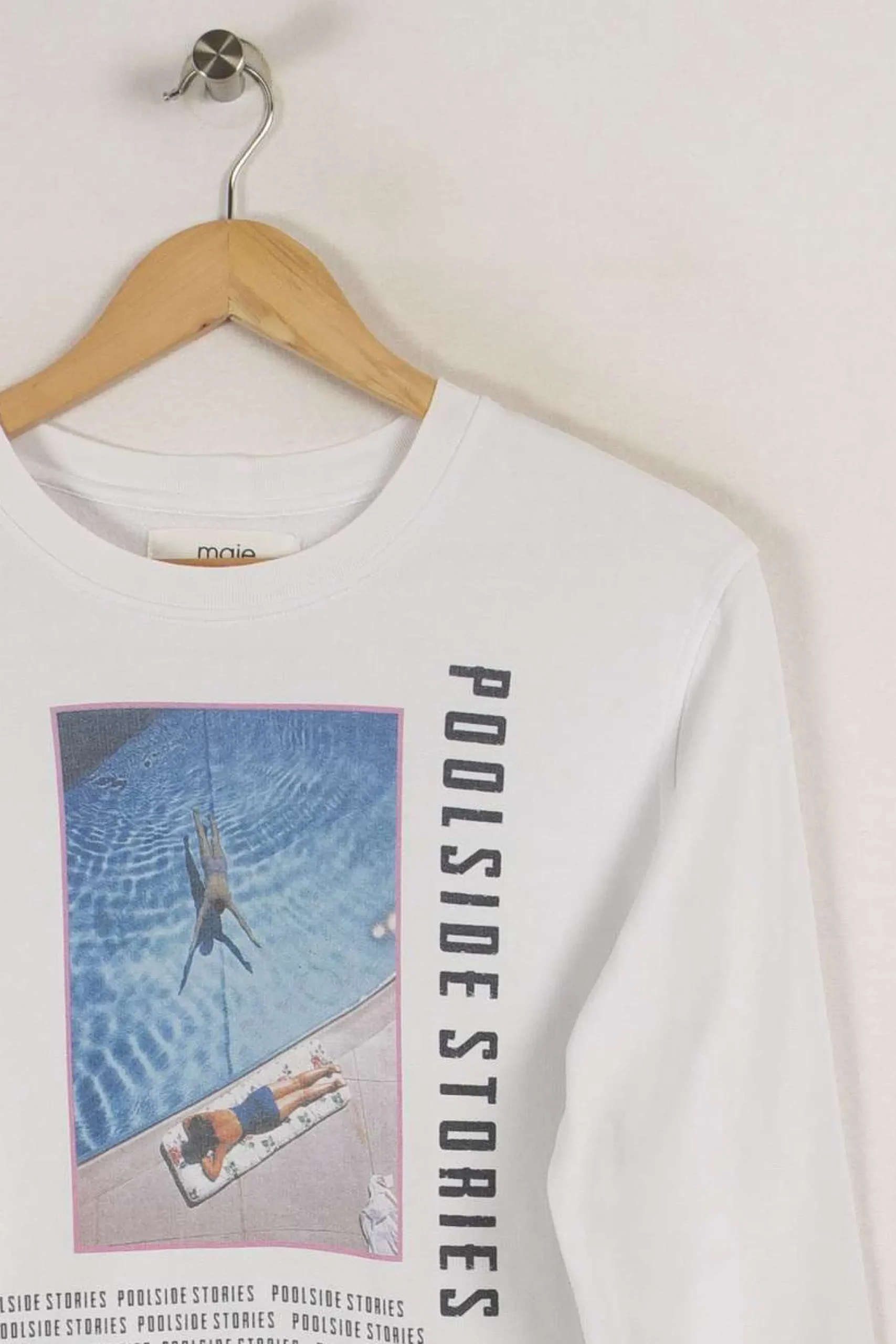 New Maje Sweat avec photo - Taille S/36 Blanc