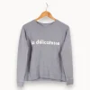Clearance Rosaé Paris Sweat avec inscription - Taille M/38 Bleu