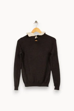 Store Sézane Sweat avec col blanc - Taille XS/34 Gris
