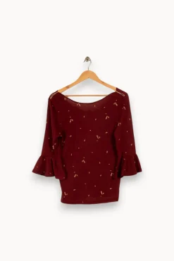Online Grace & Mila Sweat léger à motifs - Taille M/38 Bordeaux