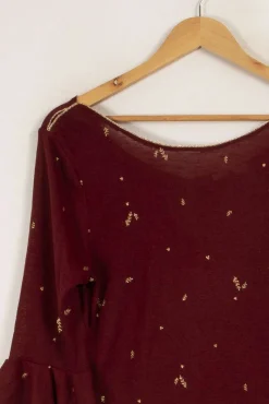 Online Grace & Mila Sweat léger à motifs - Taille M/38 Bordeaux