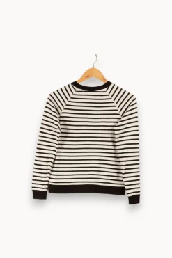 Cheap Maison 123 Sweat marinière et noir - Taille S/36 Blanc