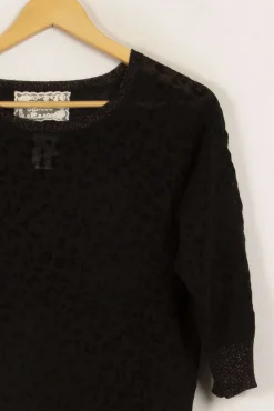 Store Suncoo Sweat semi-transparent à motif léopard - Taille S/36 Noir