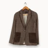 Fashion Caroll Veste à carreaux grise/marron - Taille S/36 Multicolore