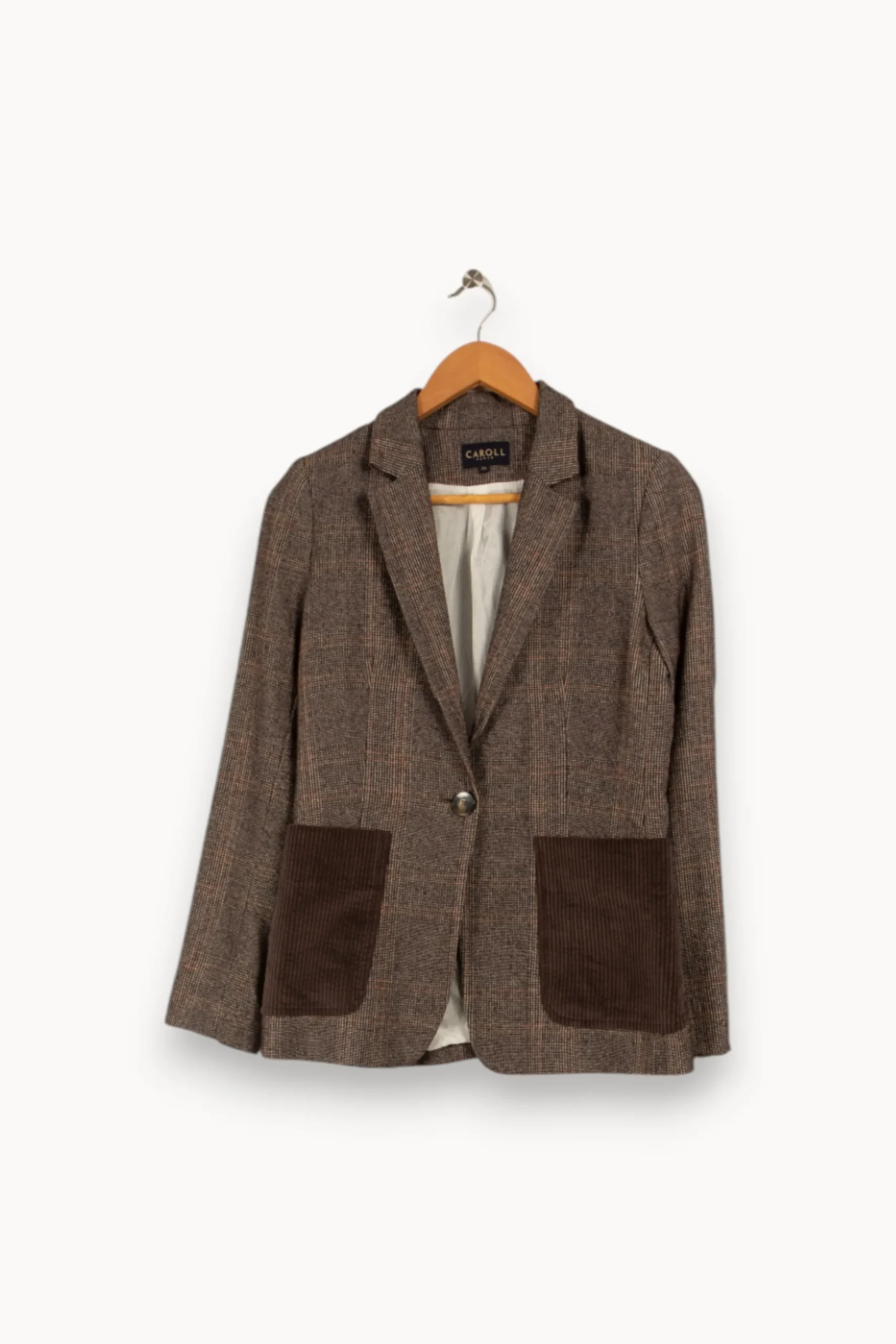 Fashion Caroll Veste à carreaux grise/marron - Taille S/36 Multicolore