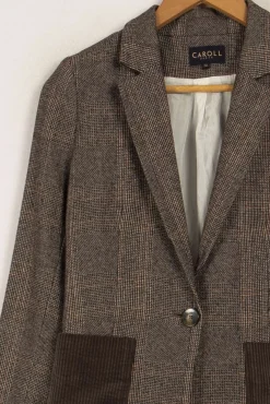 Fashion Caroll Veste à carreaux grise/marron - Taille S/36 Multicolore