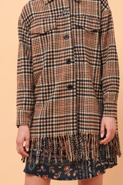 Store La Fée Maraboutée Veste chemise à carreaux en laine mélangée - XL/42 Multicolore