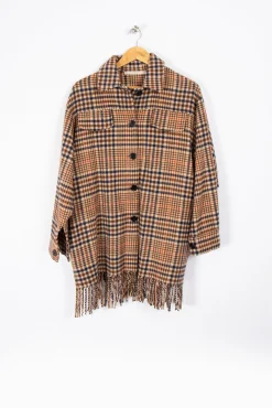 Store La Fée Maraboutée Veste chemise à carreaux en laine mélangée - XL/42 Multicolore