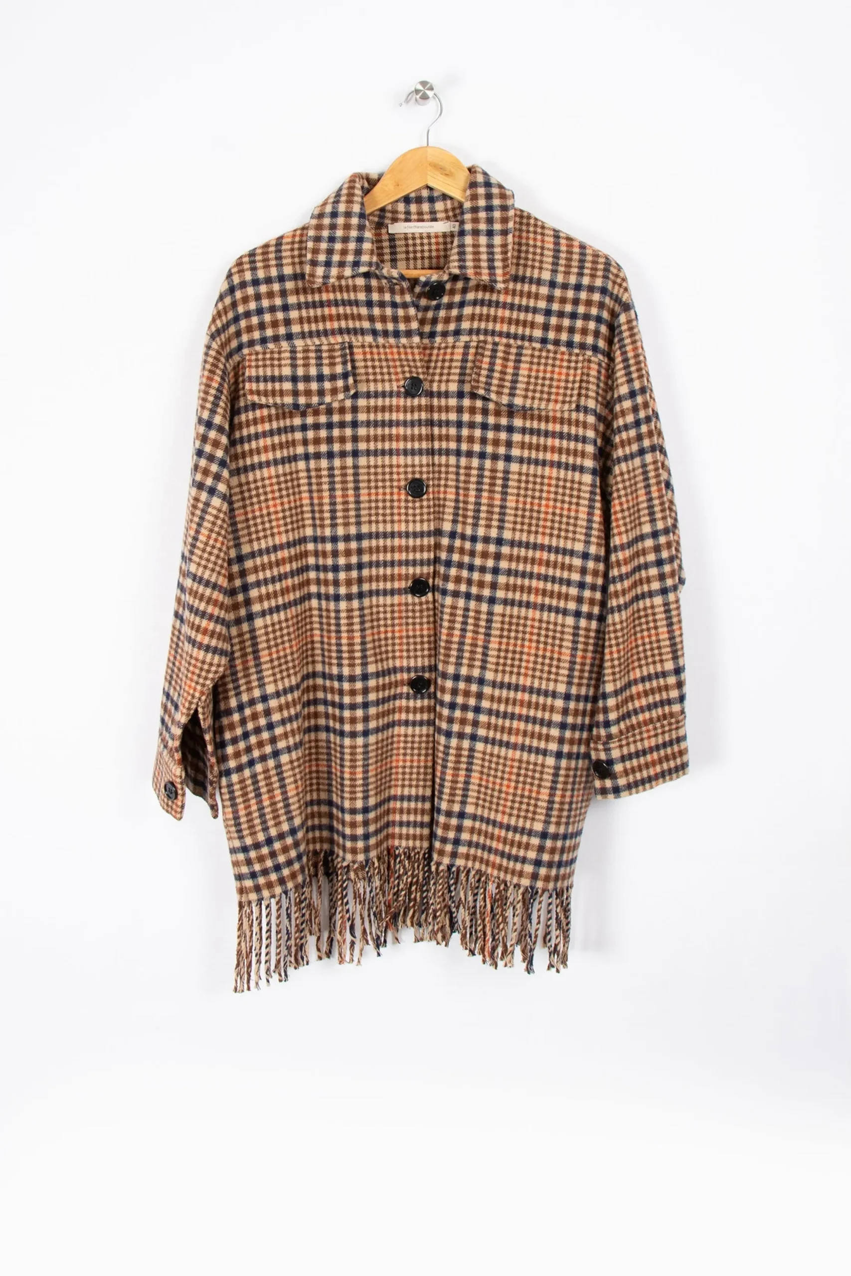 Store La Fée Maraboutée Veste chemise à carreaux en laine mélangée - XL/42 Multicolore