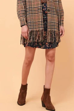 Store La Fée Maraboutée Veste chemise à carreaux en laine mélangée - XL/42 Multicolore