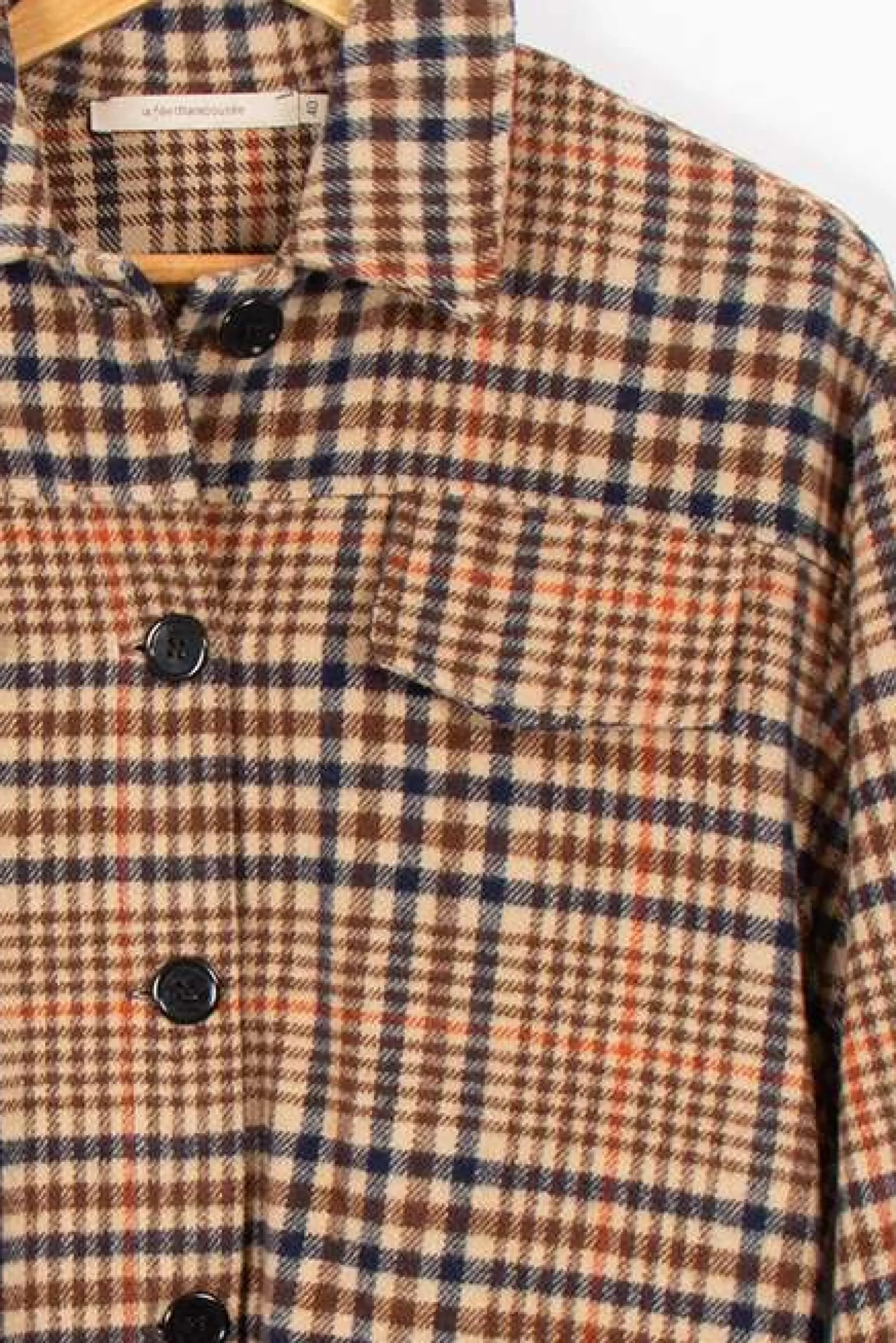Store La Fée Maraboutée Veste chemise à carreaux en laine mélangée - XL/42 Multicolore