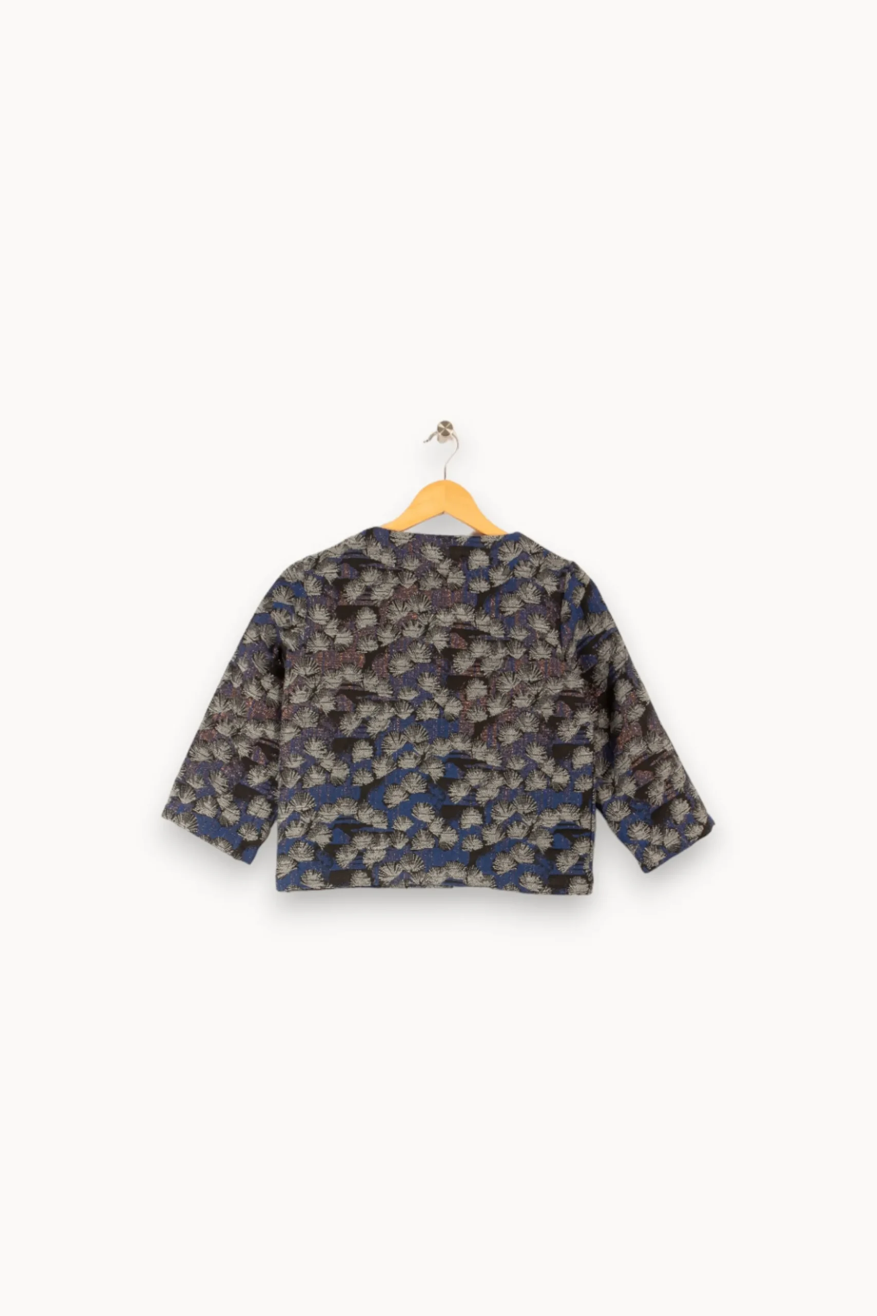 Shop La Fée Maraboutée Veste courte en brocart - S/36 Bleu