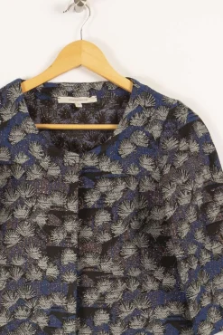 Shop La Fée Maraboutée Veste courte en brocart - S/36 Bleu