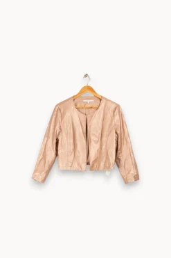 New La Fée Maraboutée Veste courte façon cuir - L/40 Rose