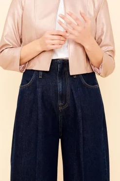 New La Fée Maraboutée Veste courte façon cuir - L/40 Rose