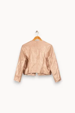 New La Fée Maraboutée Veste courte façon cuir - L/40 Rose