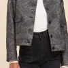 Clearance La Fée Maraboutée Veste courte tissu jacquard - 38 Gris