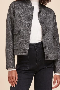 Clearance La Fée Maraboutée Veste courte tissu jacquard - 38 Gris