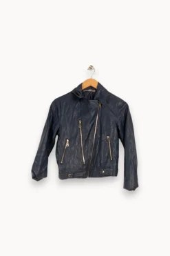Online La Fée Maraboutée Veste en cuir foncé - Taille M/38 Bleu