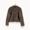Online Comptoir des Cotonniers Veste en cuir e - Taille M/38 Gris