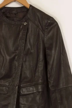 Discount Caroll Veste en cuir foncé - Taille S/36 Marron