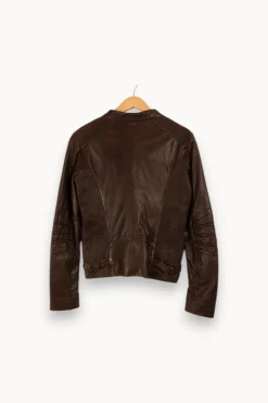 Online One Step Veste en cuir foncé - Taille L/40 Marron