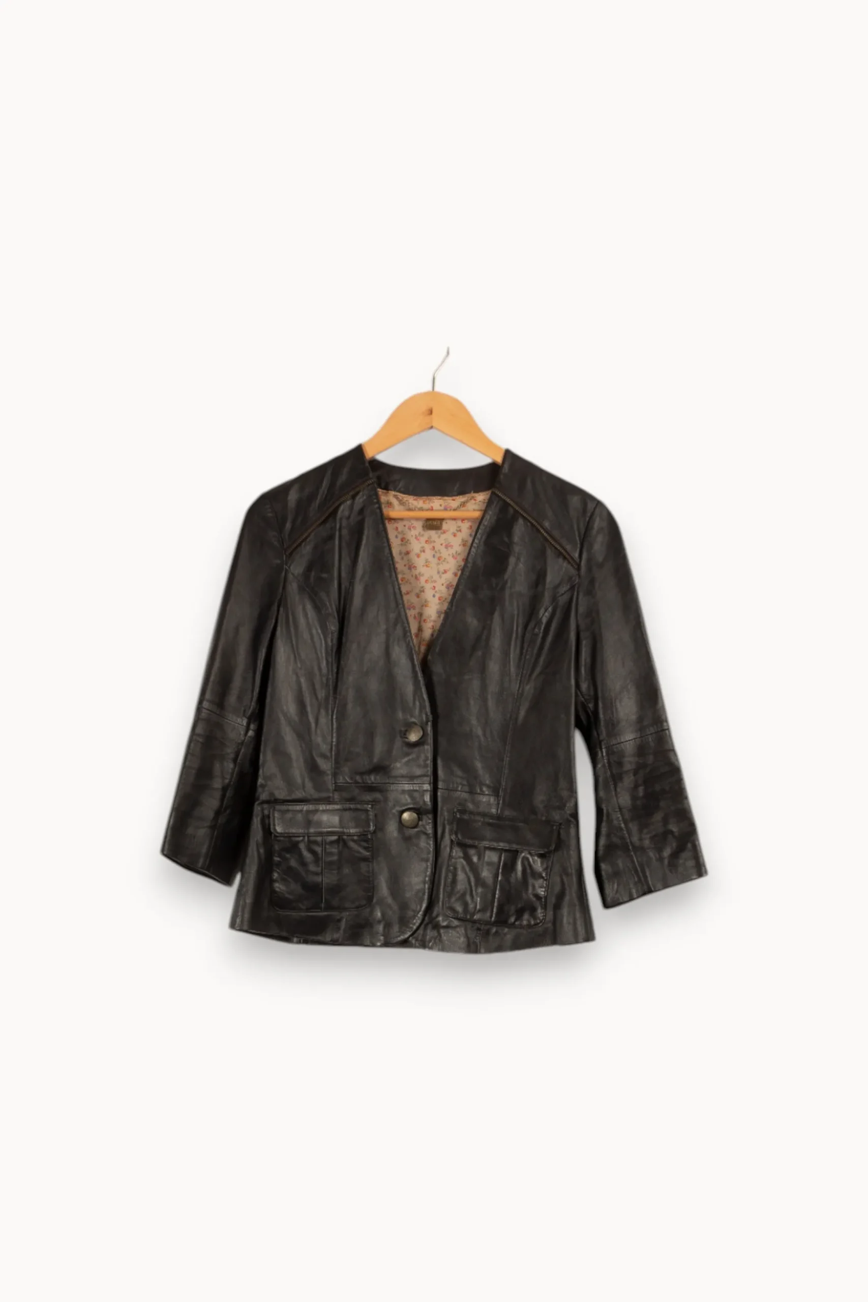 New I.Code Veste en cuir - Taille M/38 Noir