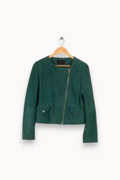 Best IKKS Veste en cuir - Taille M/38 Vert
