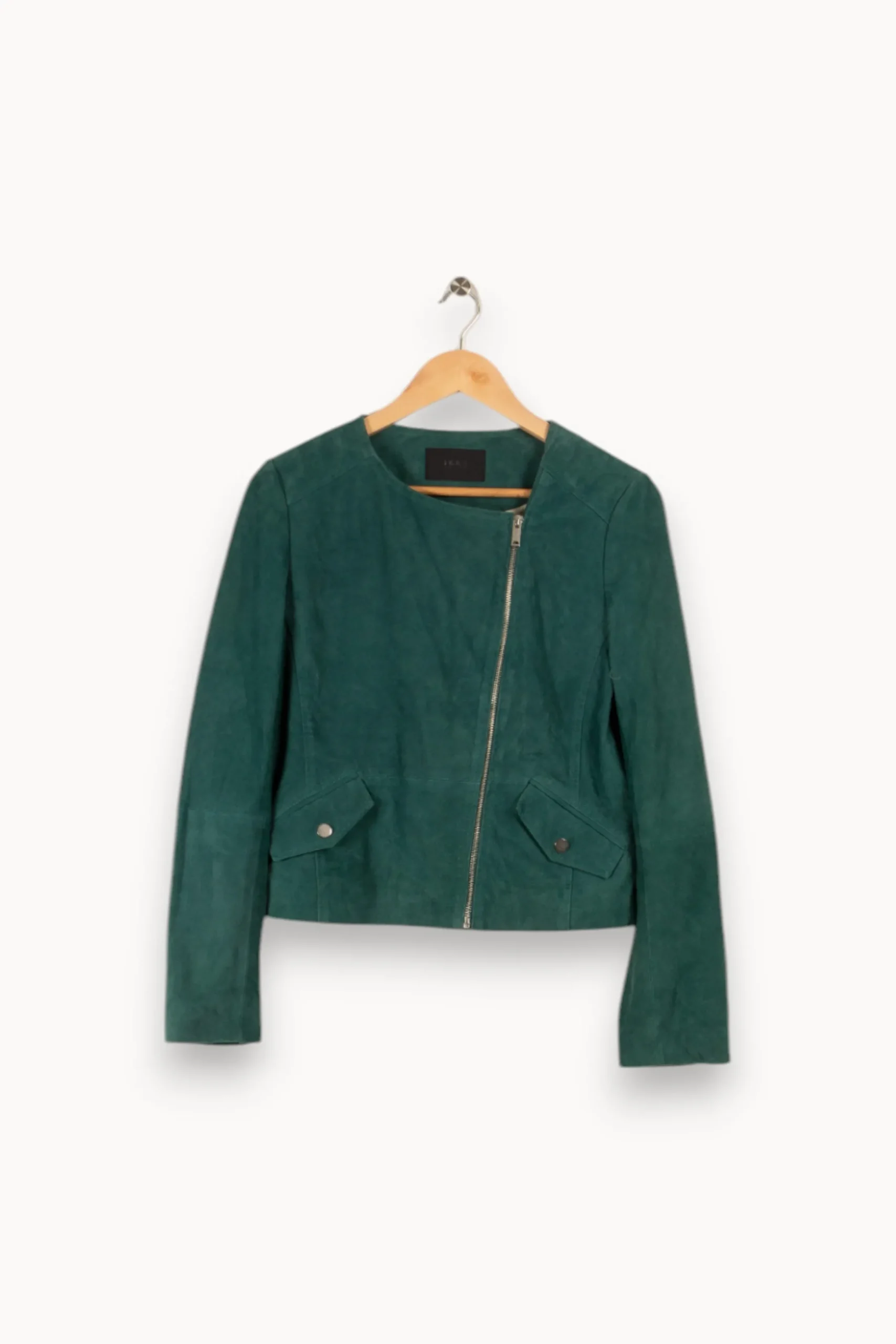 Best IKKS Veste en cuir - Taille M/38 Vert