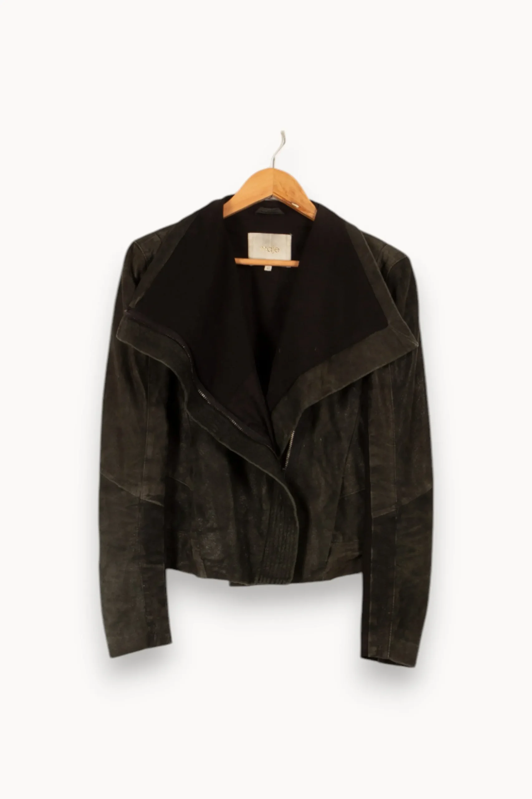 Online Maje Veste en cuir e - Taille M/38 Vert