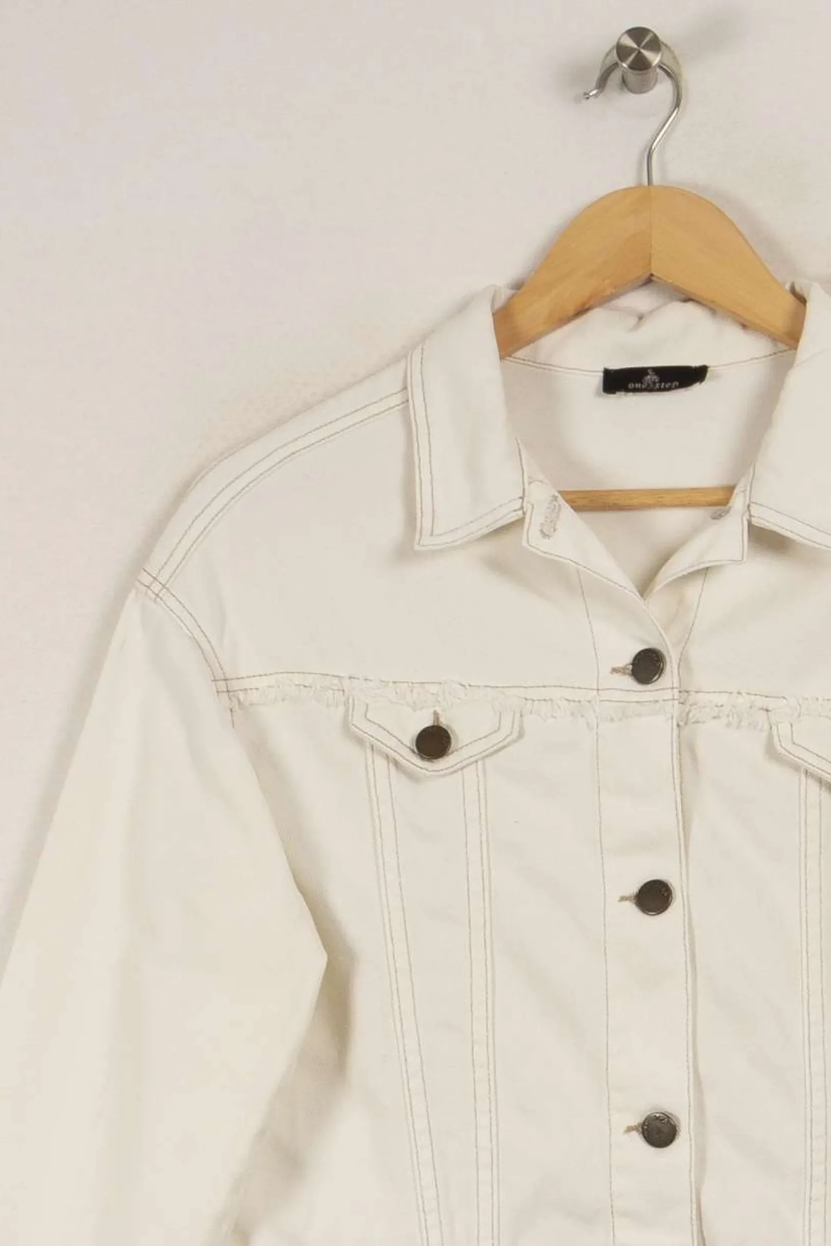 Discount One Step Veste en jean he - Taille S/36 Blanc
