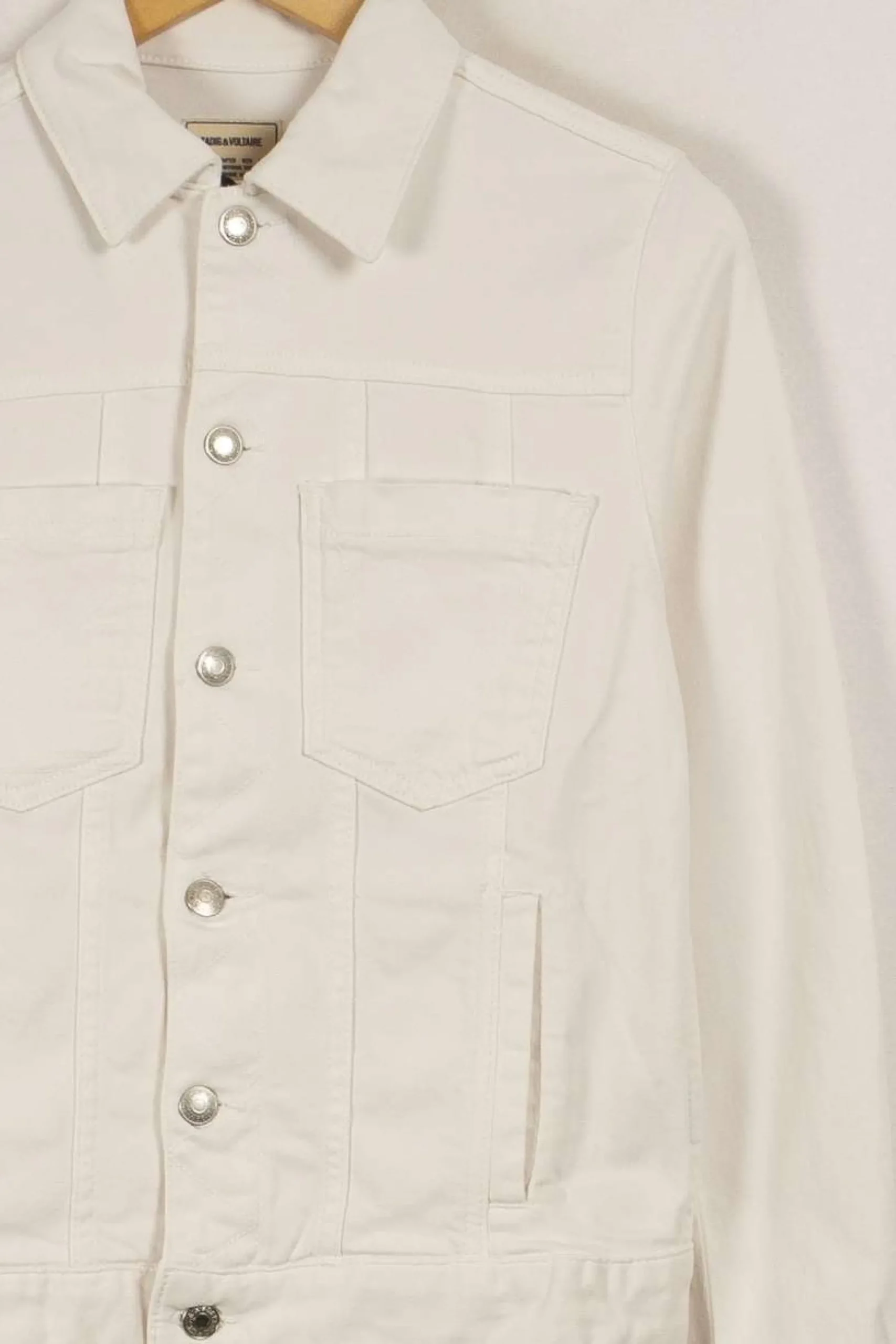 Discount Zadig&Voltaire Veste en jean he - Taille S/36 Blanc